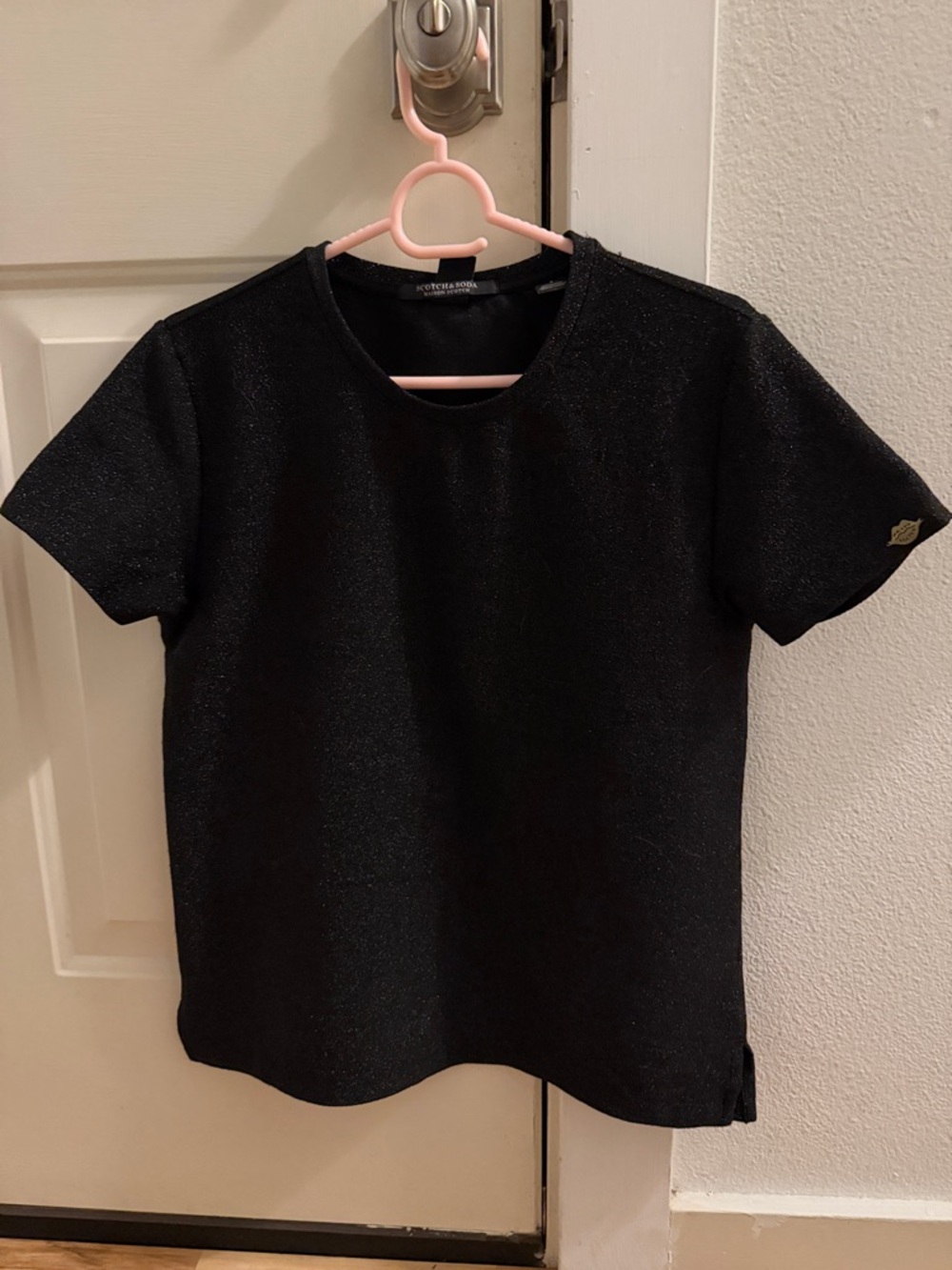 Scotch & Soda Black Sparkle Short-Sleeve Tee Size 1/ Small